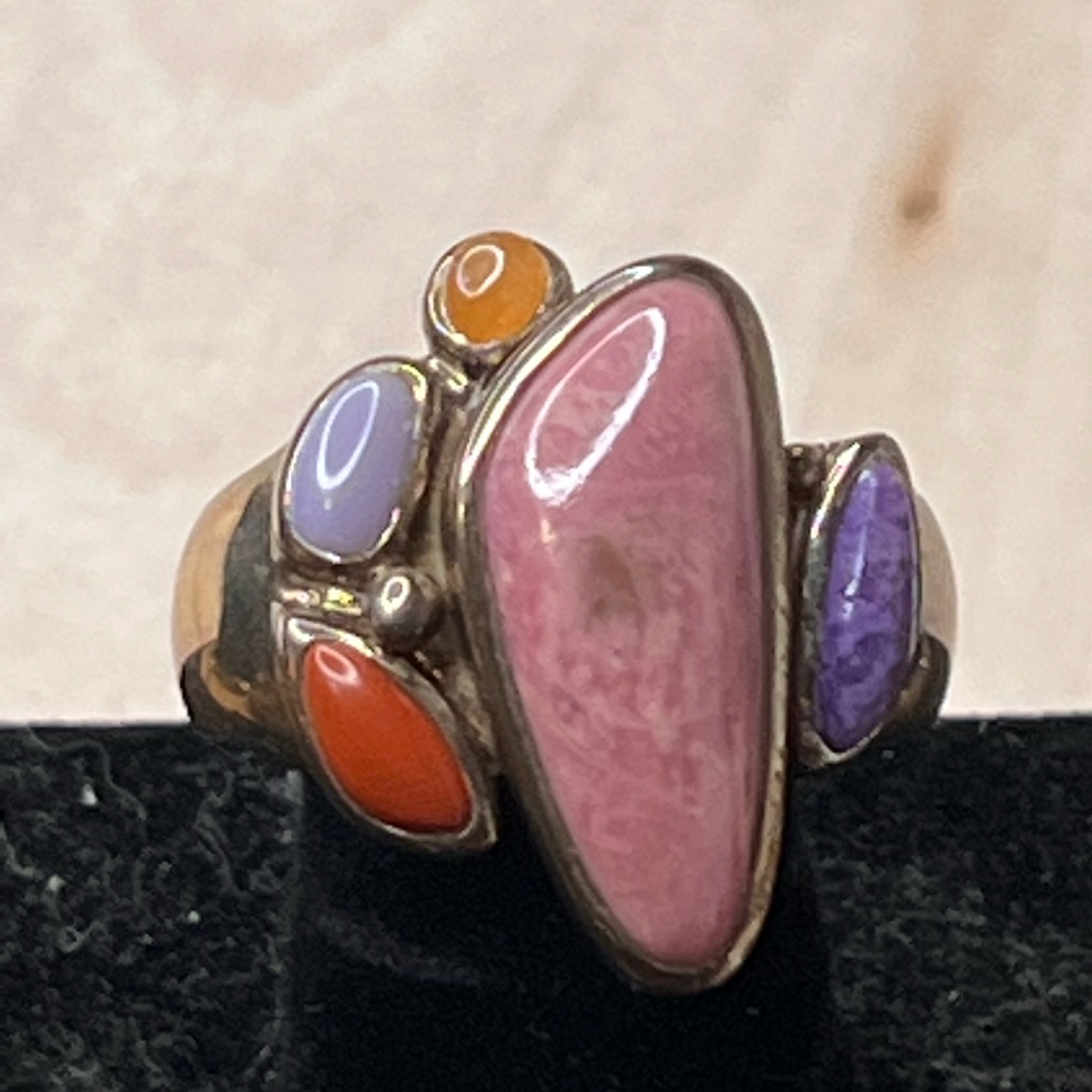 Vintage Whitney Kelly .925 Rhodochrosite Ring